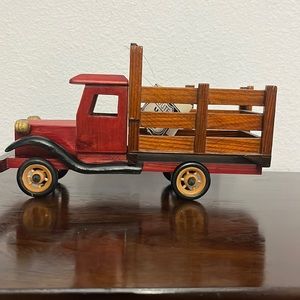 Route 66 wooden hand made Stake Bed Truck unique rare toy decor display